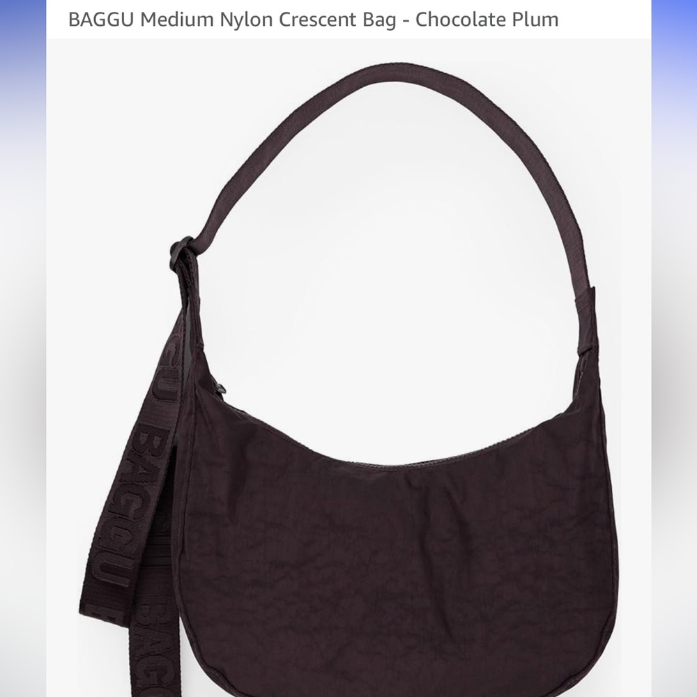 Baggu medium Crescent Bag - chocolate plum